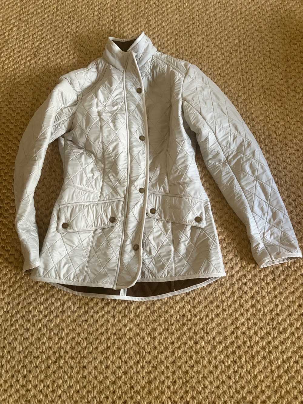 Barbour White Quilted Puffer Jacket